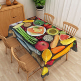 Aperturee Modern Kitchen Tablecloth with Colorful Vegetable Pattern, for Farmhouse Dining and Healthy Eating Decor